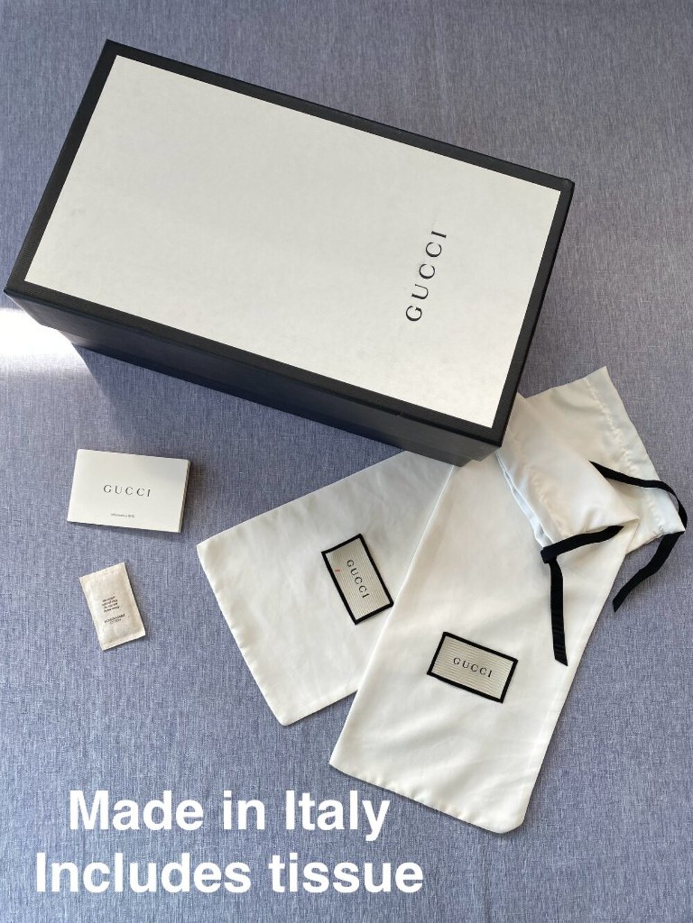 Authentic GUCCI | Empty Box 2 Dust Bags with Tissue Booklet Gift Decoration